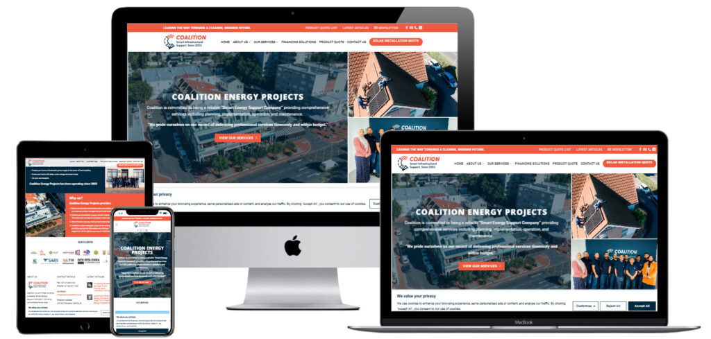 Coalition Energy Projects Web Design Cape Town — website designed and developed by Online By Digital