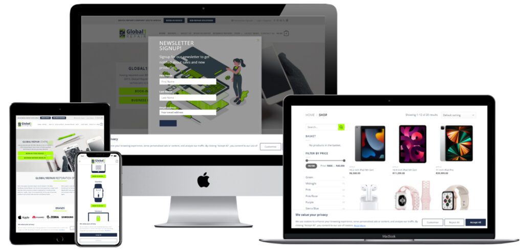 Global1Repair E-Commerce Website Design And Development — website designed and developed by Online By Digital