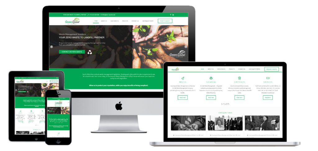 Greenquest Waste Management — website designed and developed by Online By Digital