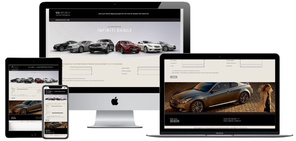 Infiniti Luxury Cars Microsite Development — website designed and developed by Online By Digital