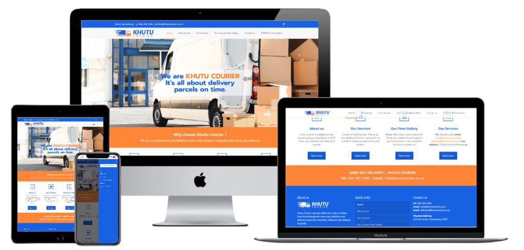Khutu Courier Website Design And Branding — website designed and developed by Online By Digital