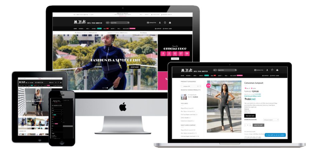 M21 Retail Shop — website designed and developed by Online By Digital