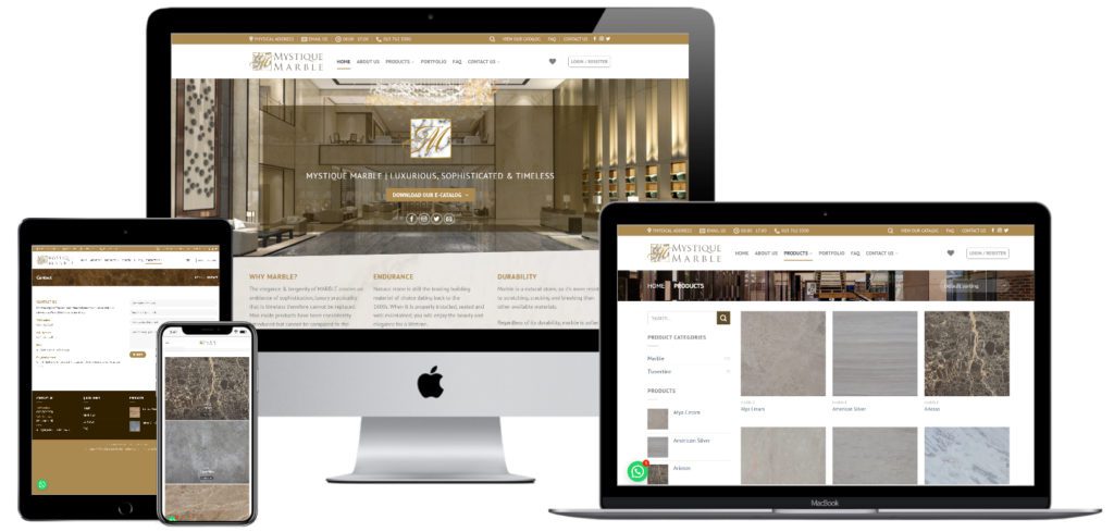 Mystique Marble Website Design — website designed and developed by Online By Digital
