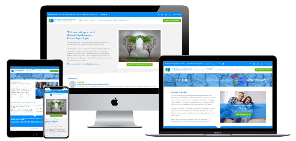 Natascia Papaikonomou Clinical Psychologist Website Design — website designed and developed by Online By Digital