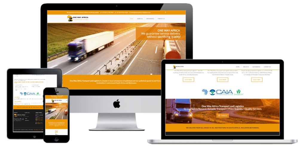 One Way Africa Transport And Logistics Website Design — website designed and developed by Online By Digital