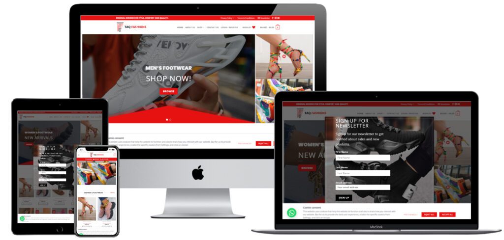 Taq Fashion E-Commerce Website Development — website designed and developed by Online By Digital