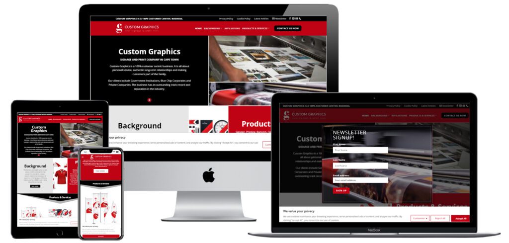 Web Design And Development And Logo Creation For Custom Graphics Signage And Print Company — website designed and developed by Online By Digital