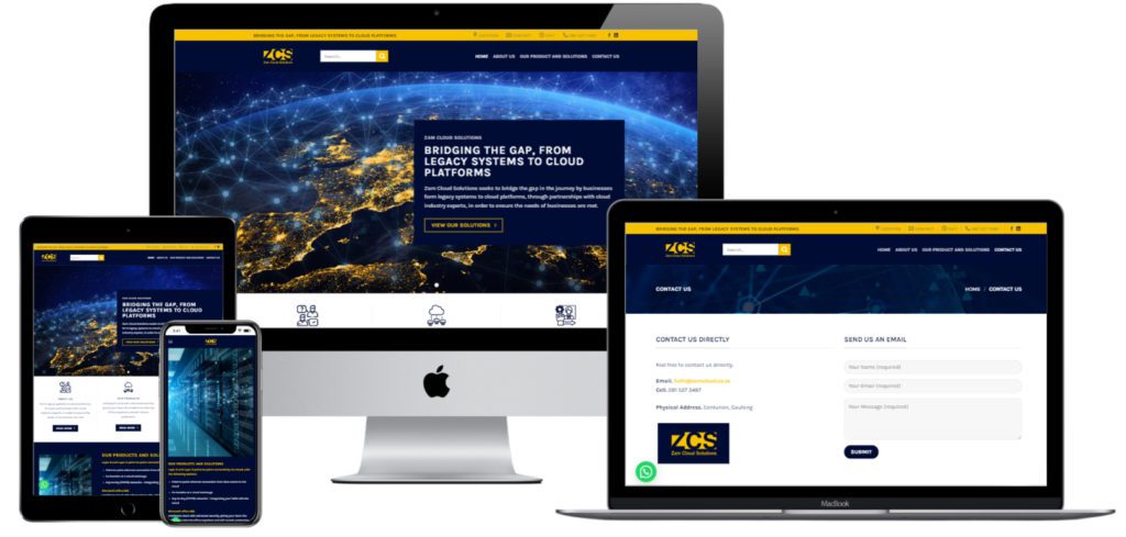 ZAM Cloud Solutions Website Design — website designed and developed by Online By Digital