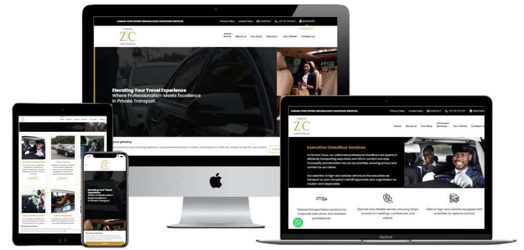Zamani Shuttle Web Design 1 — website designed and developed by Online By Digital
